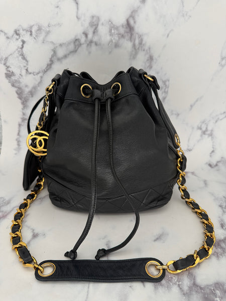 Iconic Chanel Lambskin Drawstring Bag