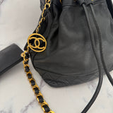 Iconic Chanel Lambskin Drawstring Bag