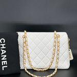 Chanel White Matelasse Shoulder Bag