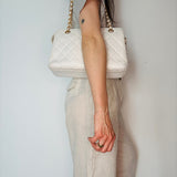 Chanel White Matelasse Shoulder Bag