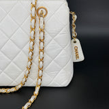 Chanel White Matelasse Shoulder Bag
