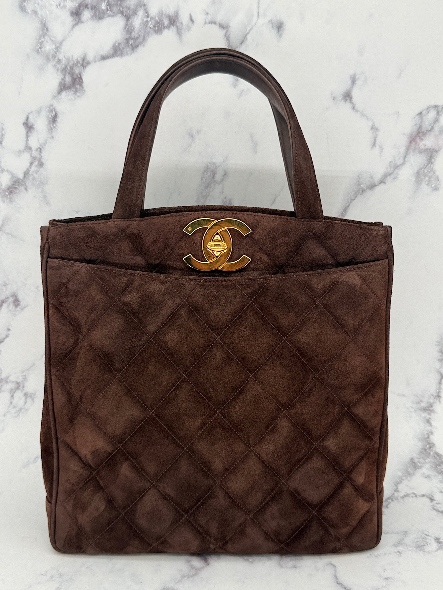 Chanel Suede Turnlock Tote
