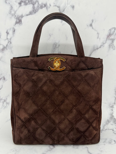 Chanel Suede Turnlock Tote
