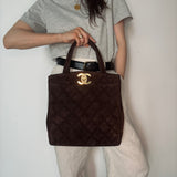 Chanel Suede Turnlock Tote