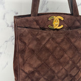 Chanel Suede Turnlock Tote