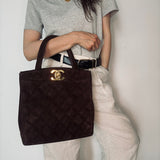 Chanel Suede Turnlock Tote