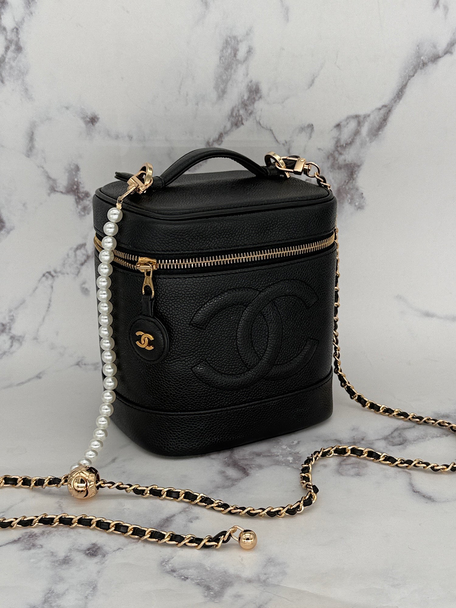 Chanel Vintage Caviar Vanity Case