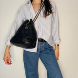 Rare Chanel Drawstring bag in Navy