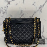 Chanel Navy Double Chain Tote