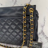 Chanel Navy Double Chain Tote