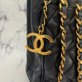 Chanel Navy Double Chain Tote