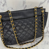 Chanel Navy Double Chain Tote