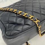 Chanel Navy Double Chain Tote