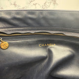Chanel Navy Double Chain Tote