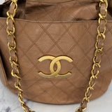 Rare Chanel Bucket Bag in Dark Beige