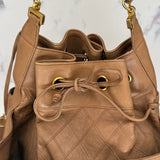 Rare Chanel Bucket Bag in Dark Beige