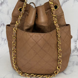 Rare Chanel Bucket Bag in Dark Beige