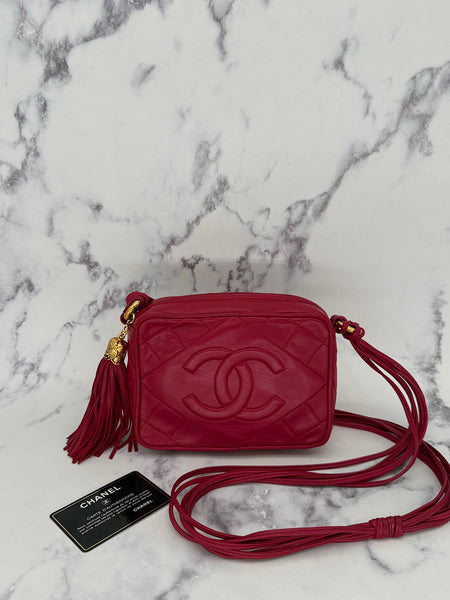 Rare Chanel Logo Camera Bag in Red