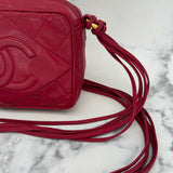 Rare Chanel Logo Camera Bag in Red