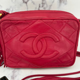 Rare Chanel Logo Camera Bag in Red