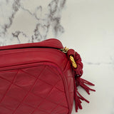 Rare Chanel Logo Camera Bag in Red
