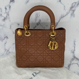 Medium Lady Dior in Rare Caramel Brown