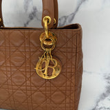 Medium Lady Dior in Rare Caramel Brown