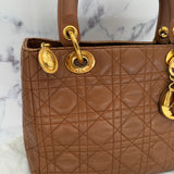 Medium Lady Dior in Rare Caramel Brown