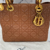 Medium Lady Dior in Rare Caramel Brown