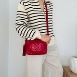 Rare Chanel Logo Camera Bag in Red