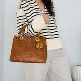 Medium Lady Dior in Rare Caramel Brown