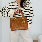 Medium Lady Dior in Rare Caramel Brown