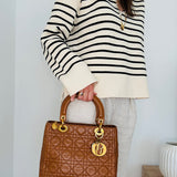 Medium Lady Dior in Rare Caramel Brown