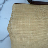 Rare Chanel Straw Bag with Wooden Handles