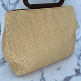 Rare Chanel Straw Bag with Wooden Handles
