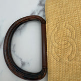 Rare Chanel Straw Bag with Wooden Handles
