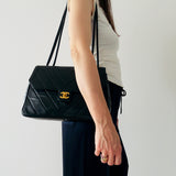 Chanel V-Stitch Turnlock Shoulder Bag