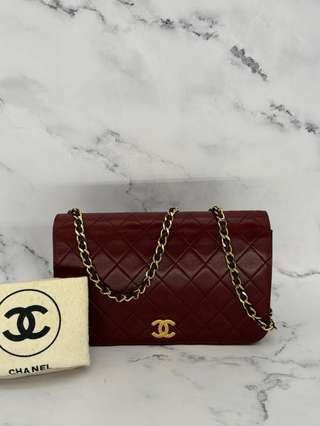 Rare Chanel Classic Full Flap in Burgundy