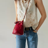 Rare Chanel Gabrielle CC Bucket Bag in Red