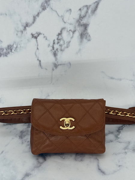Rare Chanel Belt Bag in Caramel Brown