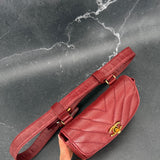 Rare Chanel Chevron Belt Bag in Burgundy