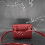 Rare Chanel Chevron Belt Bag in Burgundy