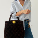 Chanel Suede Turnlock Tote