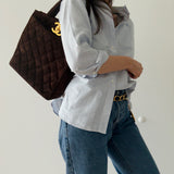 Chanel Suede Turnlock Tote