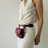 Rare Chanel Chevron Belt Bag in Burgundy