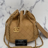 Rare Chanel Gabrielle Bucket Bag in Beige