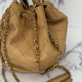 Rare Chanel Gabrielle Bucket Bag in Beige