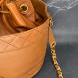 Chanel Coco Mark Caviar Bucket Bag in Caramel