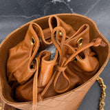 Chanel Coco Mark Caviar Bucket Bag in Caramel