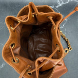 Chanel Coco Mark Caviar Bucket Bag in Caramel
